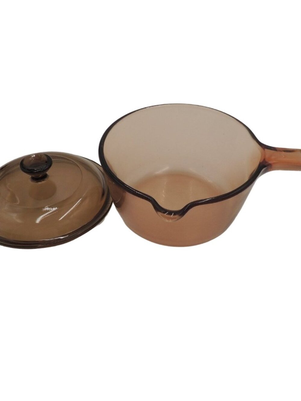 Vintage visions corning wear cooking pot saucepan with pour spout / lid.